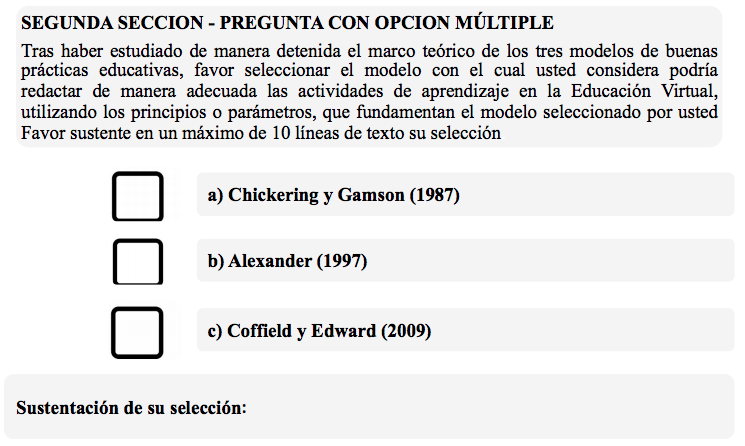 Instrumento 1 – Segunda Sección
