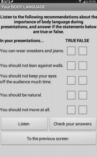 Captura de pantalla de uno de los ejercicios de BusinessApp