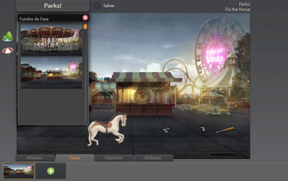 Tela inicial da configuração do game