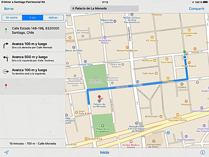Modelo de navegación en tableta