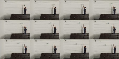 Some of the pictures taken during the flight of the ball (source: taken by the authors)