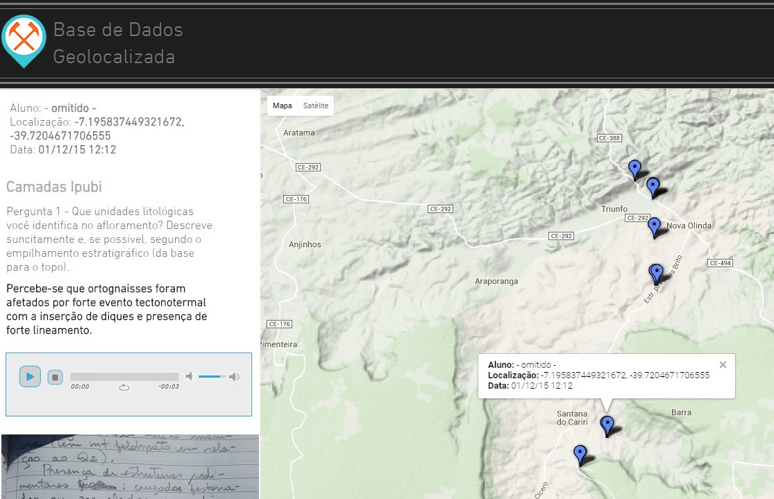 Página Web para exibição dos dados do estudo de campo