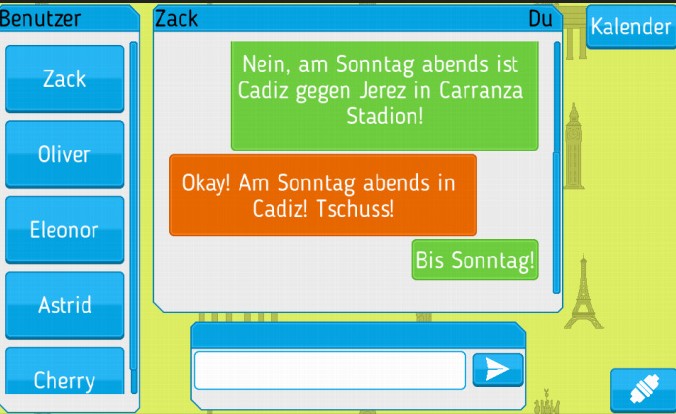 Ejemplo de interacción de estudiantes mediante chat