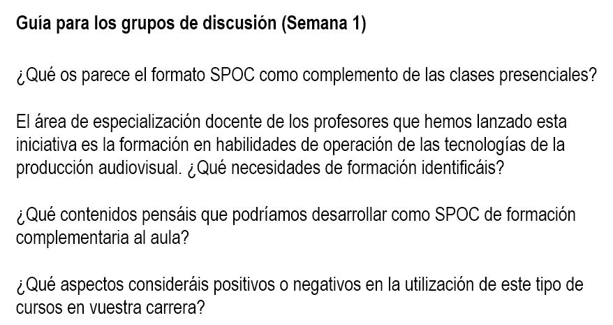 Guía de preguntas iniciales para
sesiones grupales
