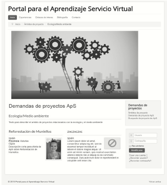 Screen dump illustrating the presentation of a call for participation in a SL Project