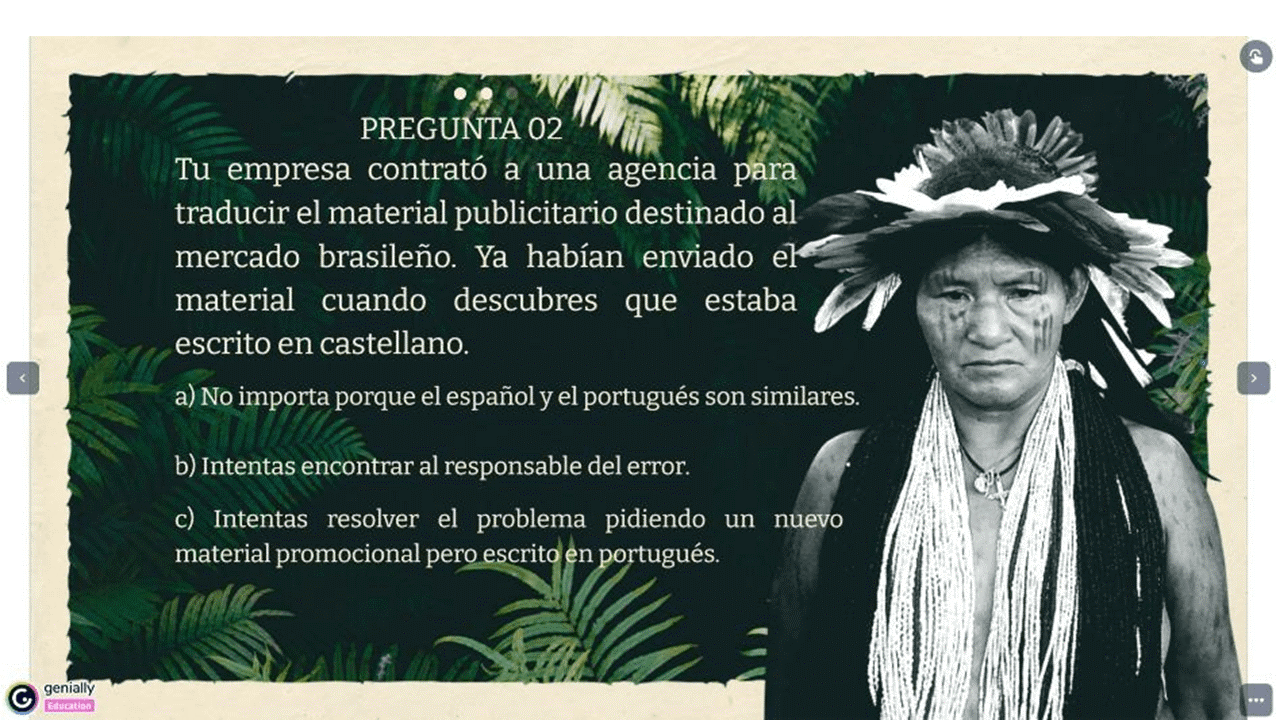 Pregunta del destino Brasil en inglés